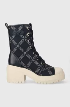 MICHAEL Michael Kors botine Hanley femei, culoarea albastru marin, cu toc drept, 40F3HYME6Y imagine
