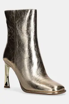 MICHAEL Michael Kors cizme de piele Kelsea femei, culoarea auriu, cu toc cui, 40F4KLHE5M.740 imagine