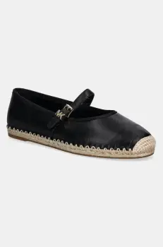 MICHAEL Michael Kors espadrile de piele Lynn culoarea negru, 40S5LYFP2L.001 imagine