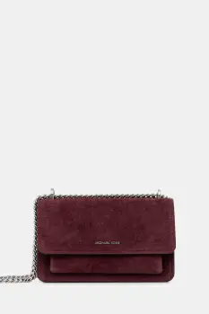 MICHAEL Michael Kors geanta de mana din piele intoarsa culoarea bordo, 30F5SC7L3S imagine