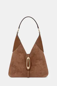 MICHAEL Michael Kors geanta de mana din piele intoarsa culoarea maro, 30F5GQ8L6S imagine