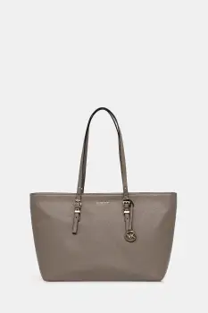 MICHAEL Michael Kors geanta de piele QUINN culoarea bej, 30T5GQNT9L imagine