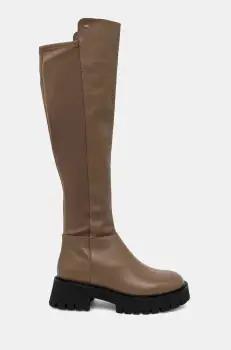 MICHAEL Michael Kors ghete de piele Asher femei, culoarea maro, cu platforma, 40F4ASFB7L.229 imagine