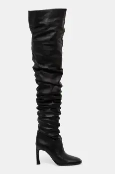 MICHAEL Michael Kors ghete de piele Kelsea femei, culoarea negru, cu toc cui, 40F4KLHB5L.001 imagine