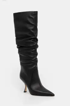 MICHAEL Michael Kors ghete de piele Luna femei, culoarea negru, cu toc cui, 40F4LUHB5L.001 imagine