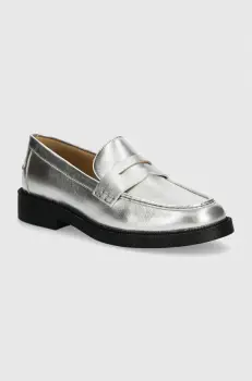 MICHAEL Michael Kors mocasini de piele Eden femei, culoarea argintiu, cu toc plat, 40T4EDMP1M 040 imagine
