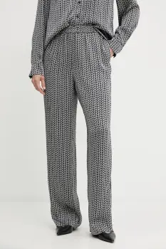 MICHAEL Michael Kors pantaloni culoarea gri, lat, high waist, MT53H0DJLW imagine