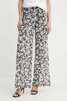 MICHAEL Michael Kors pantaloni culoarea negru, drept, high waist, MM55128 imagine