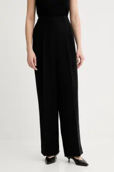 MICHAEL Michael Kors pantaloni culoarea negru, lat, high waist, MR530RCENX imagine