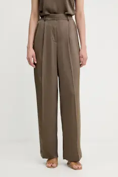 MICHAEL Michael Kors pantaloni culoarea verde, drept, high waist, MT530VRAYJ imagine