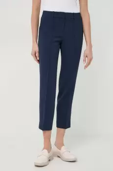 MICHAEL Michael Kors pantaloni femei, culoarea albastru marin, drept, high waist imagine