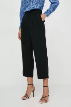 MICHAEL Michael Kors pantaloni femei, culoarea negru, drept, medium waist imagine