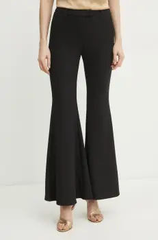 MICHAEL Michael Kors pantaloni femei, culoarea negru, evazati, high waist, MR530POE45 imagine