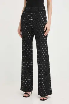 MICHAEL Michael Kors pantaloni femei, culoarea negru, mulata, high waist imagine
