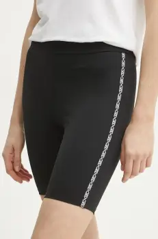 MICHAEL Michael Kors pantaloni scurti femei, culoarea negru, cu imprimeu, high waist, MR530QN1RE imagine