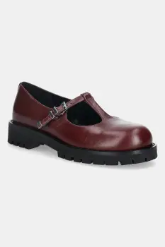 MICHAEL Michael Kors pantofi de piele Darrington culoarea bordo, cu toc plat, 40F5DTFP4L.610 imagine