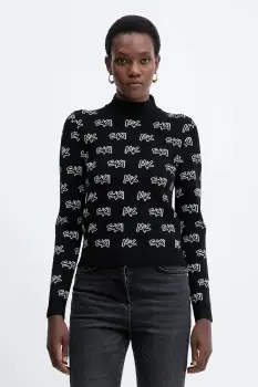 MICHAEL Michael Kors pulover culoarea negru, light, cu turtleneck, MF561COK0M imagine