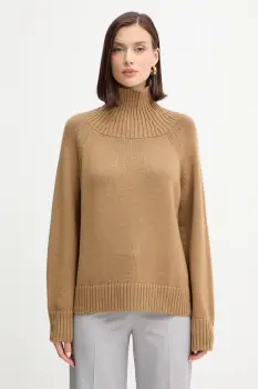 MICHAEL Michael Kors pulover de lana culoarea verde, calduros, cu guler, MF561CGF2G imagine