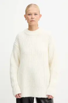 MICHAEL Michael Kors pulover din amestec de lana culoarea bej, calduros, MF5619OJVC imagine