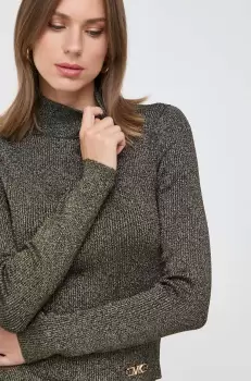 MICHAEL Michael Kors pulover femei, culoarea auriu, cu turtleneck imagine