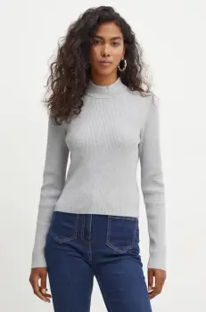 MICHAEL Michael Kors pulover femei, culoarea gri, cu turtleneck, MF461267BX imagine