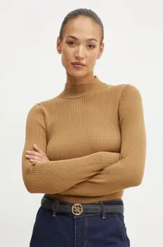 MICHAEL Michael Kors pulover femei, culoarea maro, light, cu turtleneck, MF460Z133D imagine