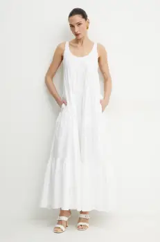 MICHAEL Michael Kors rochie culoarea alb, maxi, evazati, MS582WLF4C imagine