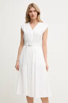 MICHAEL Michael Kors rochie culoarea alb, mini, evazati, MS5830KF4C imagine