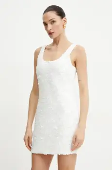 MICHAEL Michael Kors rochie culoarea alb, mini, mulata, MS582XYHHS imagine