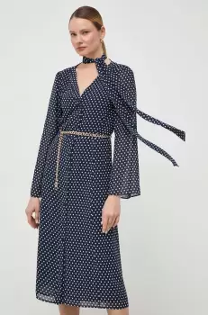 MICHAEL Michael Kors rochie culoarea albastru marin, midi, evazati imagine