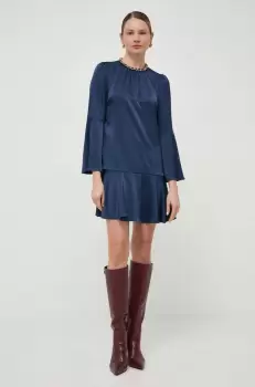 MICHAEL Michael Kors rochie culoarea albastru marin, mini, evazati imagine