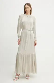 MICHAEL Michael Kors rochie culoarea bej, maxi, evazati, MS482CM8BB imagine