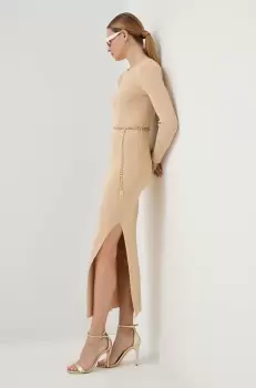 MICHAEL Michael Kors rochie culoarea bej, maxi, mulata imagine