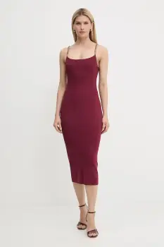 MICHAEL Michael Kors rochie culoarea bordo, midi, mulata, MT5831M33D imagine