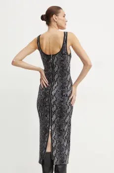 MICHAEL Michael Kors rochie culoarea gri, midi, drept, MF482KGF58 imagine
