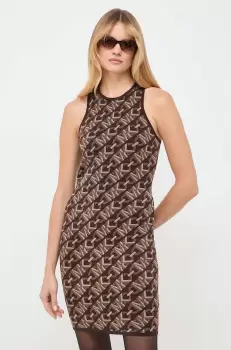 MICHAEL Michael Kors rochie culoarea maro, mini, mulata imagine