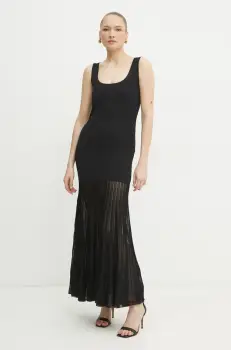MICHAEL Michael Kors rochie culoarea negru, maxi, evazati, MF482LFBFD imagine