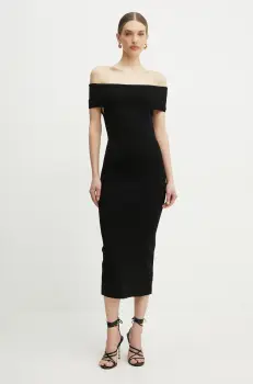 MICHAEL Michael Kors rochie culoarea negru, maxi, mulata, MS582Y033D imagine