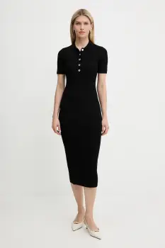 MICHAEL Michael Kors rochie culoarea negru, maxi, mulata, MT5832333D imagine