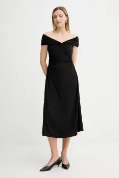 MICHAEL Michael Kors rochie culoarea negru, midi, evazati, MT5831DH69 imagine