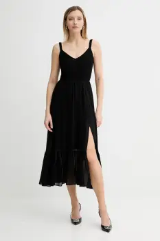 MICHAEL Michael Kors rochie culoarea negru, midi, evazati, MT583467R3 imagine