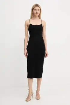 MICHAEL Michael Kors rochie culoarea negru, midi, mulata, MT5831M33D imagine