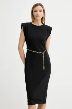 MICHAEL Michael Kors rochie culoarea negru, mini, evazati, MT5831SH6J imagine