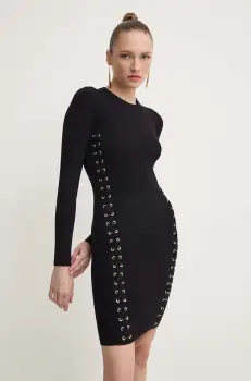 MICHAEL Michael Kors rochie culoarea negru, mini, mulata, MT482FQ5ZV imagine