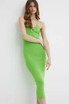 MICHAEL Michael Kors rochie culoarea verde, midi, mulata imagine