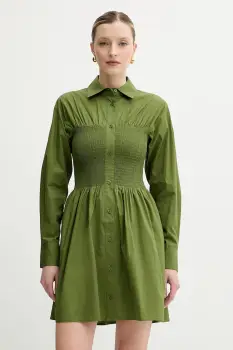 MICHAEL Michael Kors rochie culoarea verde, mini, evazati, MS582V1F4C imagine