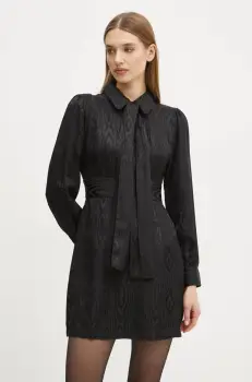 MICHAEL Michael Kors rochie din amestec de matase culoarea negru, mini, mulata, MF482JFF03 imagine