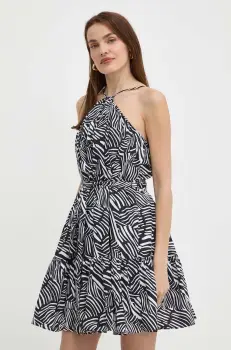 MICHAEL Michael Kors rochie din bumbac culoarea negru, mini, evazati imagine