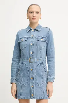 MICHAEL Michael Kors rochie jeans mini, evazati, MF5838VJZD imagine