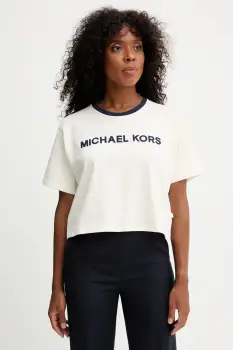 MICHAEL Michael Kors tricou din bumbac culoarea bej, MF551WN2ZU imagine